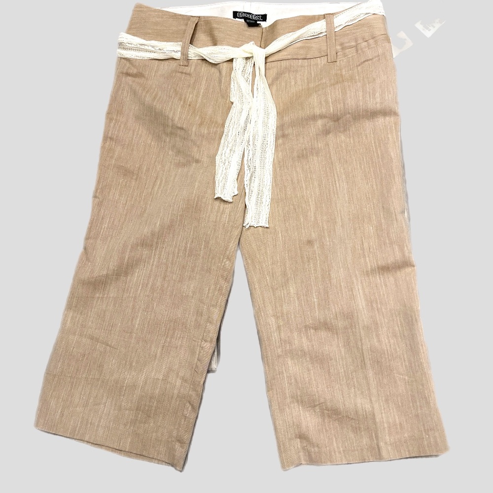 Stooshy Womens NWT Beige Carpi Juniors 13 Med Rise Straight Leg Lightweight